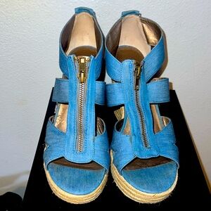 Blue Moda Wedge Sandals